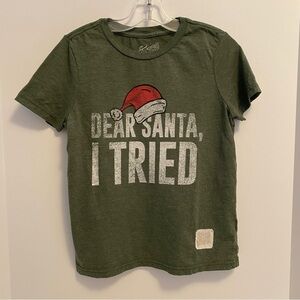Original Retro Brand Boys 'Dear Santa, I Tried' Short Sleeve T-Shirt Youth Small